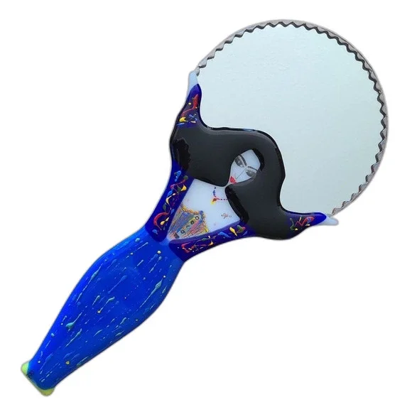 Vanity Mirror Handcrafted Handheld Lovely Moon Goddess One Of A Kind OOAK Art - Picture 1 of 16